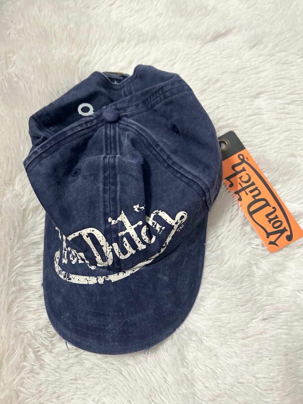 Von Dutch Vintage Logo Adjustable Distressed Dad Hat